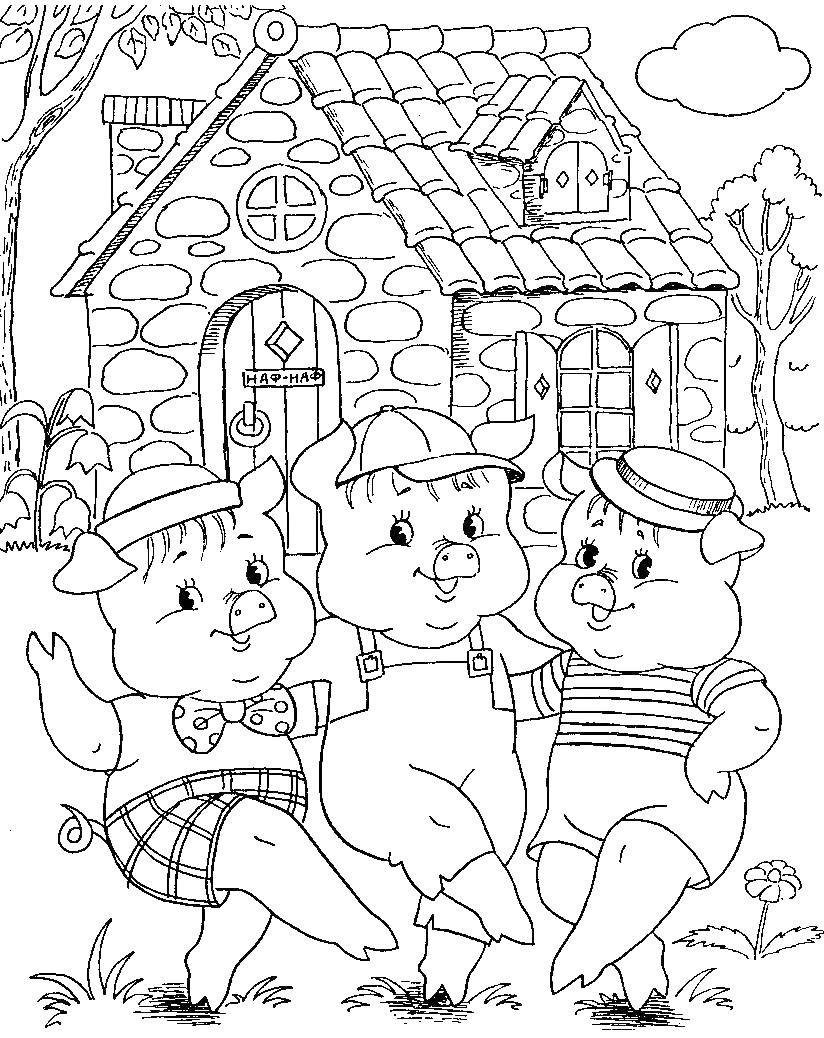 Coloring Solid house NAF NAFA. Category baby. Tags:  Fairy tales , Three little pigs .