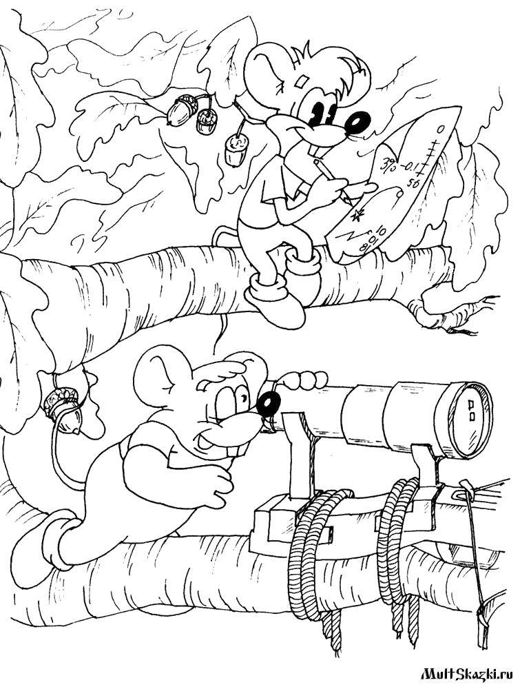 Coloring Mice of the Leopold build a cunning plan. Category Cartoon character. Tags:  Cartoon character, Leopold the cat, the mouse.