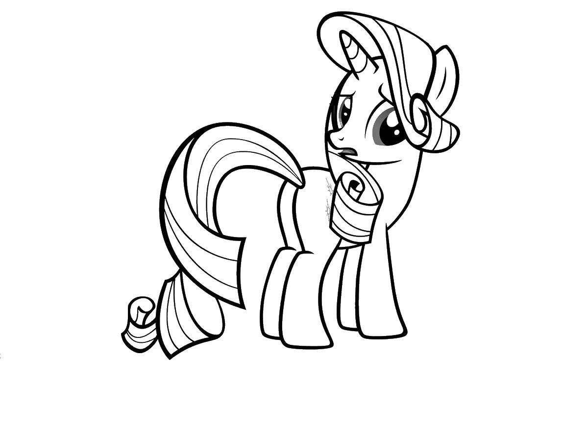 Coloring Scared pony. Category Ponies. Tags:  Pony, My little pony .