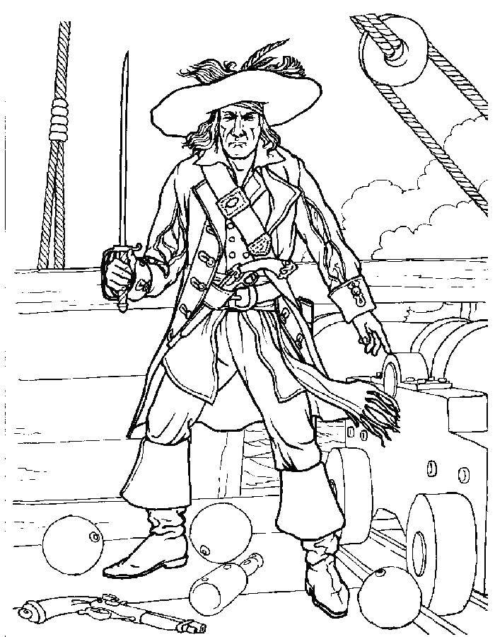 Coloring The pirate prepares to be boarded. Category the pirates. Tags:  pirate, boarded.