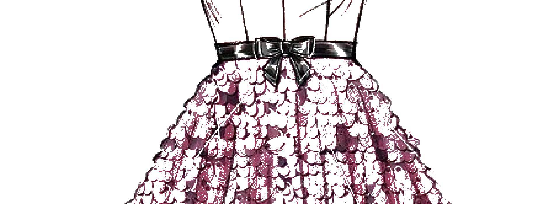Название: Раскраска Платье с паетками. Категория: бальные платья. Теги: платье.