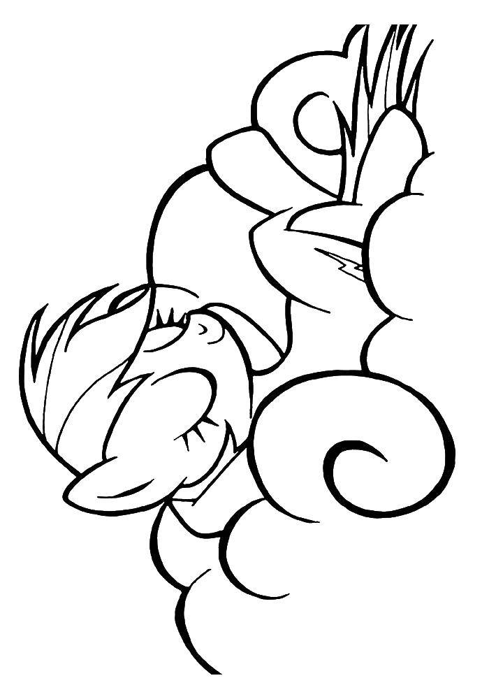 Coloring Sleep pony. Category Ponies. Tags:  Pony, My little pony .