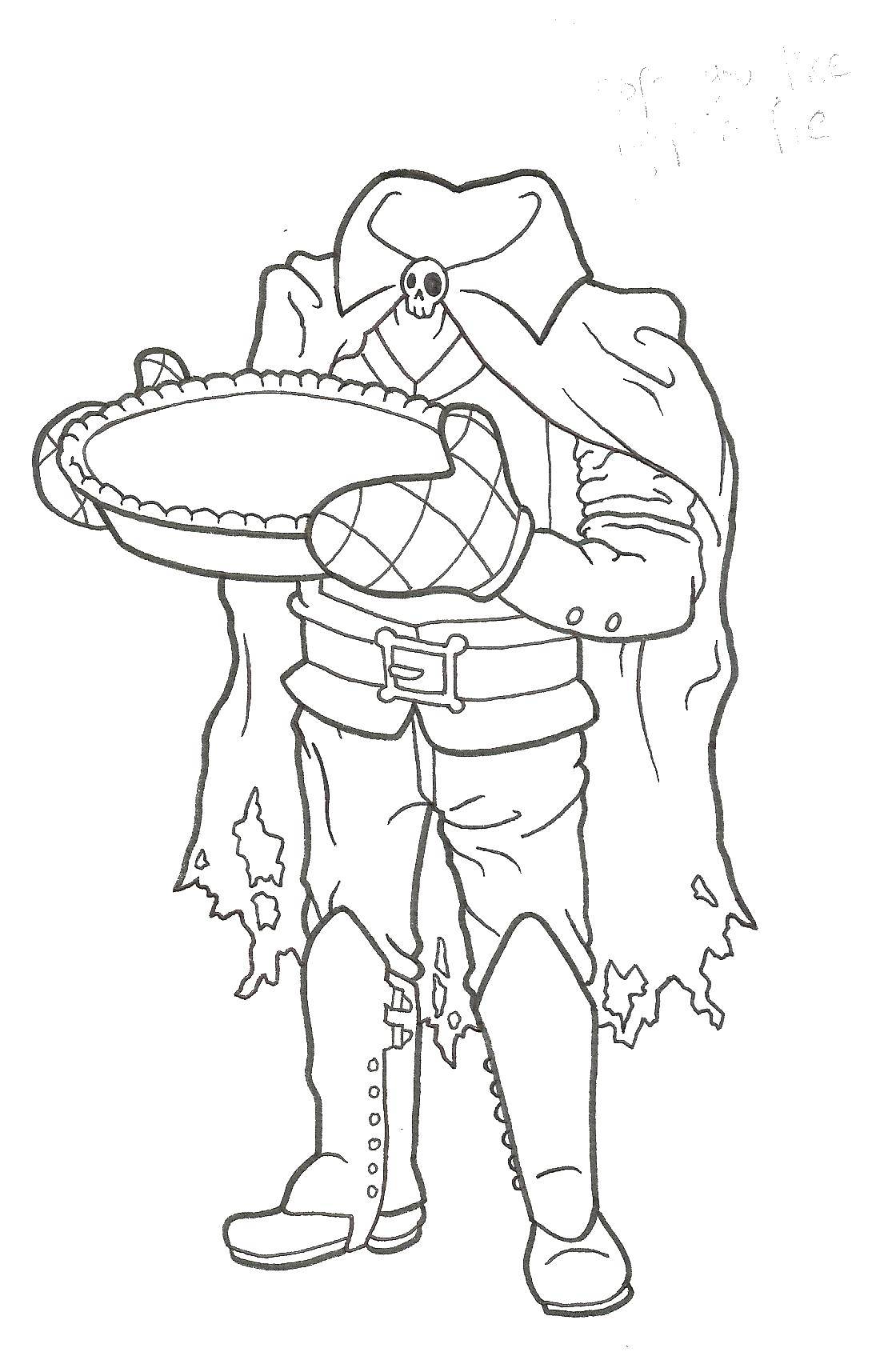 Coloring The horseman without a head chef. Category Fairy tales. Tags:  rider, cook.