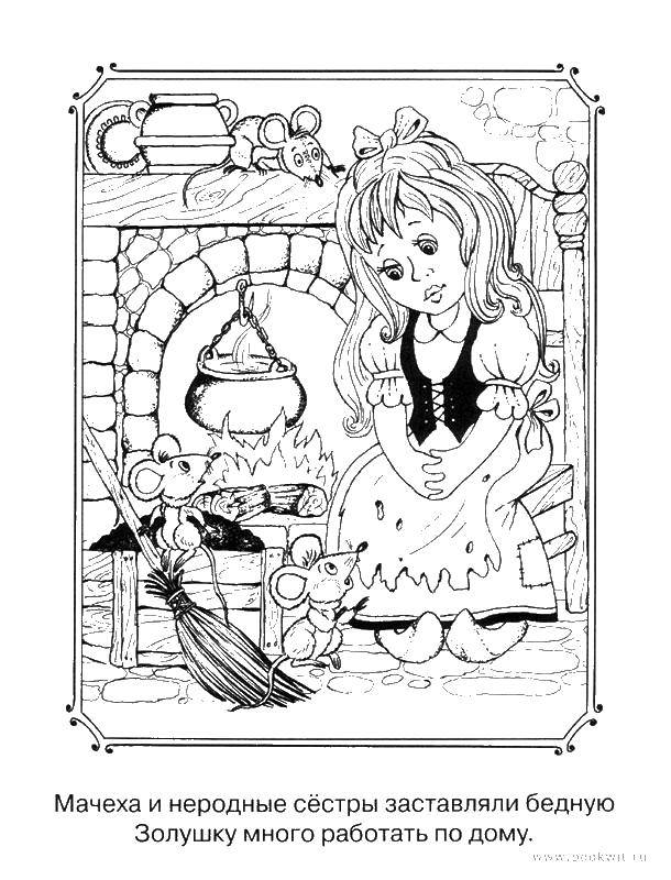 Coloring Cinderella. Category Fairy tales. Tags:  fairy tales , Cinderella, girl, Princess.