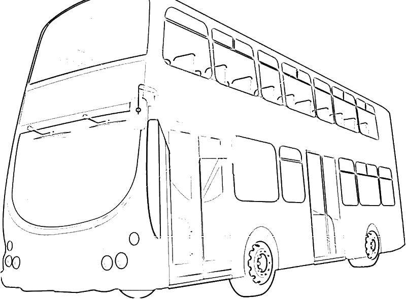 Название: Раскраска Английский автобус, общественный транспорт англии. Категория: Транспорт на английском. Теги: транспорт.