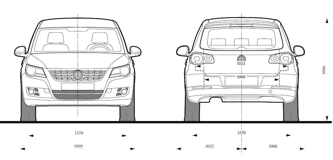 Coloring Car. Category The contours of the machine. Tags:  overall dimensions.