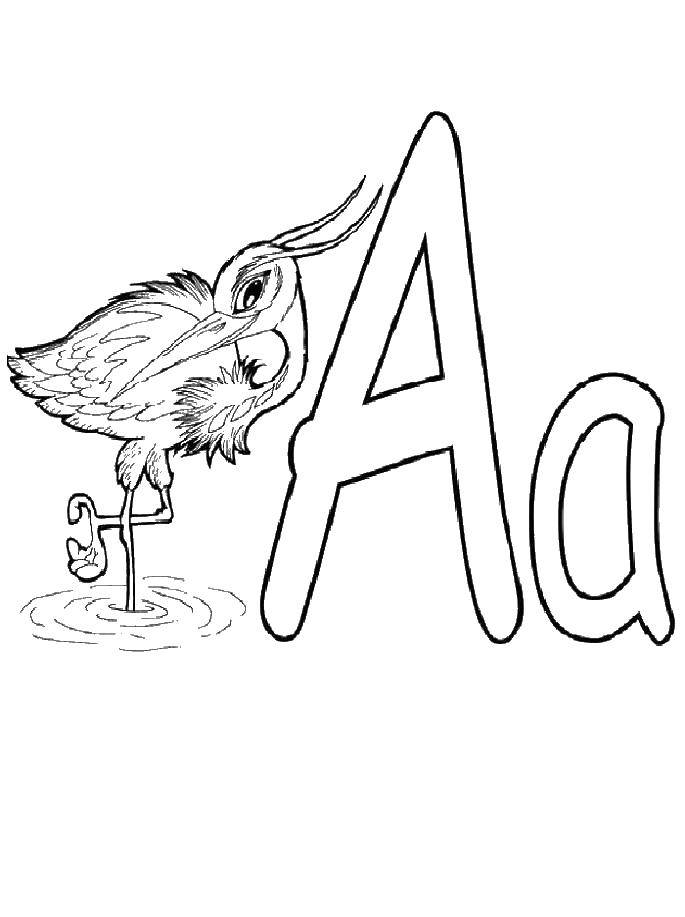Coloring The letter AA. Category the alphabet. Tags:  alphabet, letter, And.