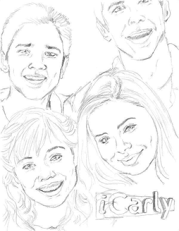 Coloring Freddie, Carly, Spencer and Sam. Category coloring. Tags:  ICarly, series.