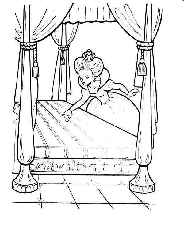 Coloring The pea for the Princess. Category the Princess and the pea. Tags:  Fairy tales.