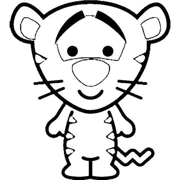 Название: Раскраска Маленький тигр. Категория: Диснеевские раскраски. Теги: Персонаж из мультфильма.