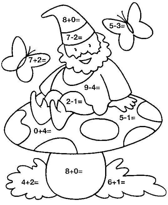 Coloring Math coloring gnome. Category mathematical coloring pages. Tags:  training.