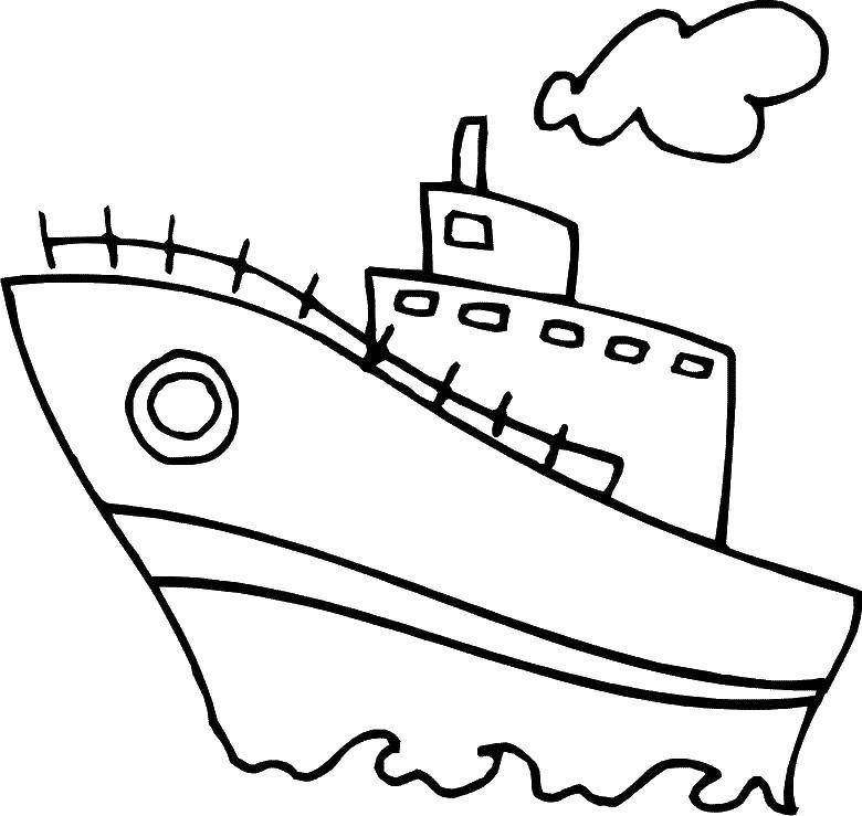 Название: Раскраска Морской транспорт, пороход. Категория: Транспорт на английском. Теги: транспорт.