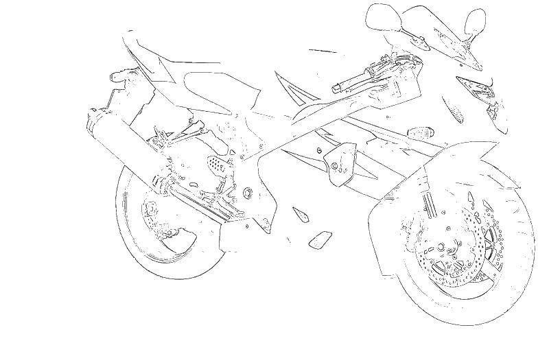 Coloring Motorcycle, sportbike. Category transportation. Tags:  motorcycle.