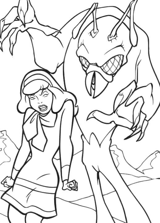 Coloring Attack of the monster. Category Scooby Doo. Tags:  Cartoon character.