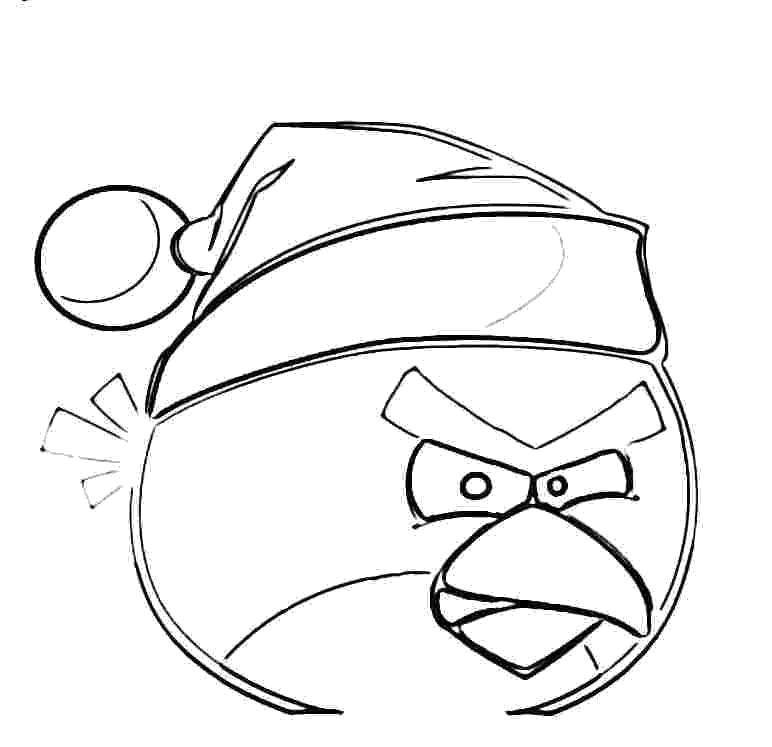 Название: Раскраска Новогодняя птичка. Категория: angry birds. Теги: Игры, Angry Birds .