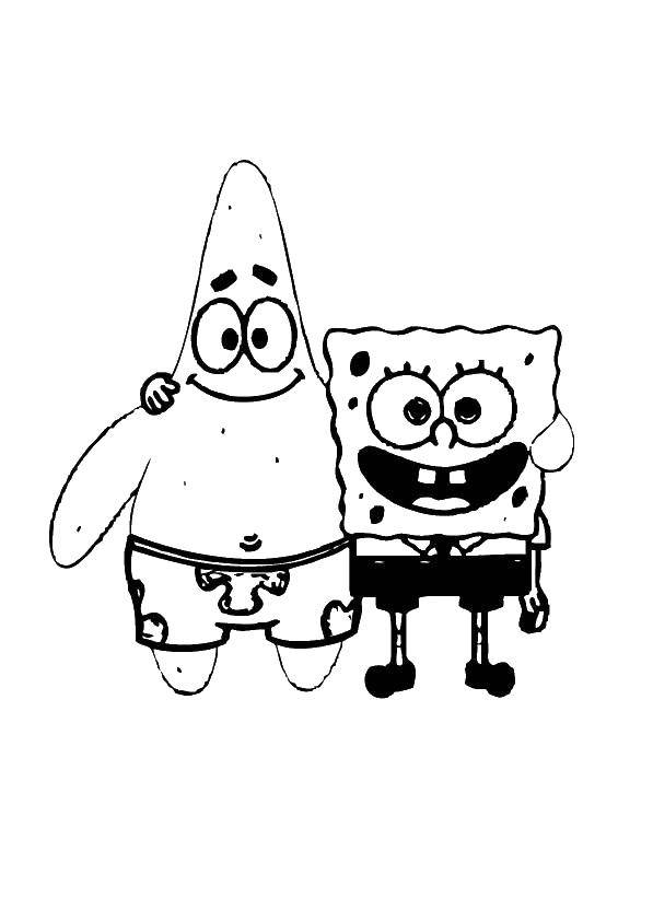 Coloring Patrick and spongebob. Category spongebob. Tags:  the spongebob, Patrick.