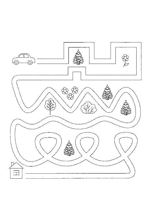 Coloring Help the car to drive to the garage. Category coloring on logic. Tags:  Logic.