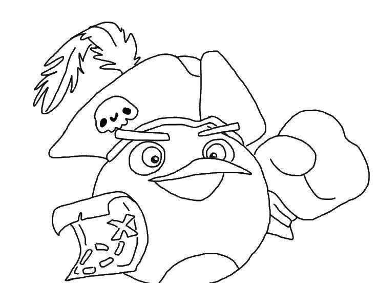 Coloring Bird pirate. Category angry birds. Tags:  Games, Angry Birds .