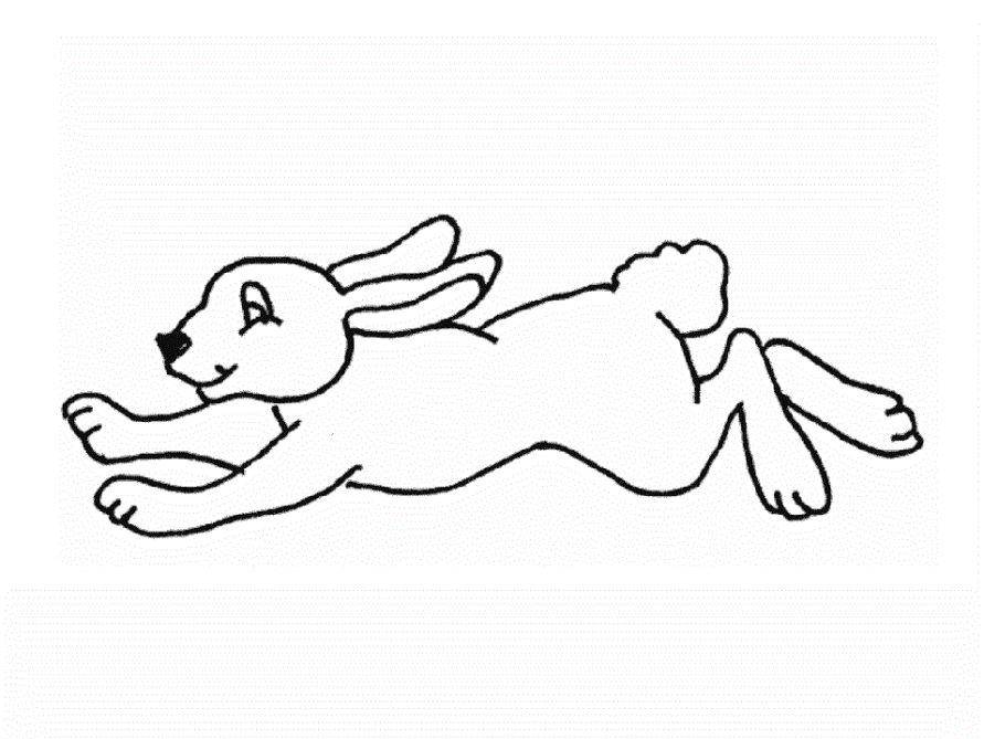 Название: Раскраска Рисунок бегущий кролик. Категория: домашние животные. Теги: заяц, кролик.