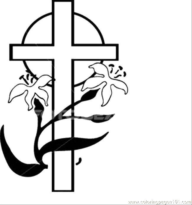 Coloring The sun shines on the cross. Category coloring pages cross. Tags:  Cross.