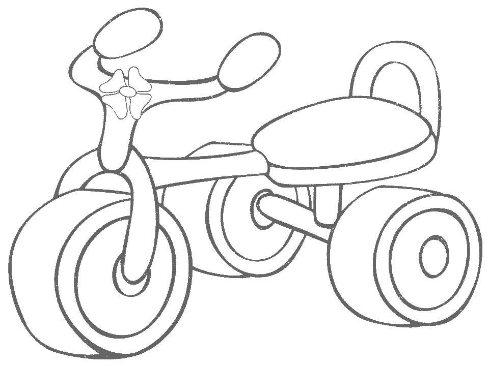 Название: Раскраска Трехколесный велосепед, детский велосепед. Категория: раскраски. Теги: велосипед.