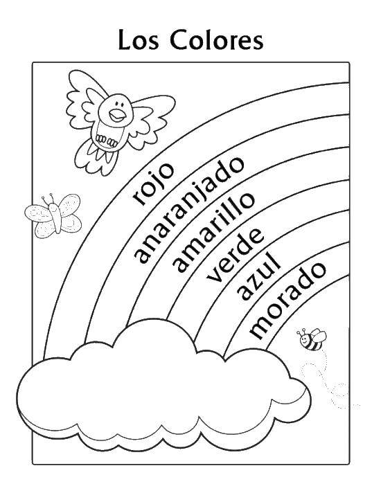 Coloring The colors of the rainbow in Spanish. Category Spanish. Tags:  Spanish, Spain.