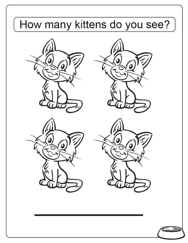 Coloring Learn to count cats. Category Learn to count. Tags:  Learn to count, cats.