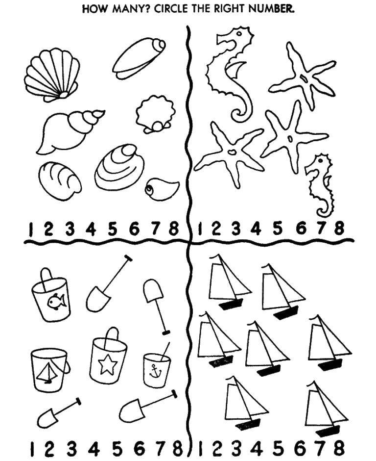 Coloring Learn to count sea. Category Learn to count. Tags:  Learn to count, sea.