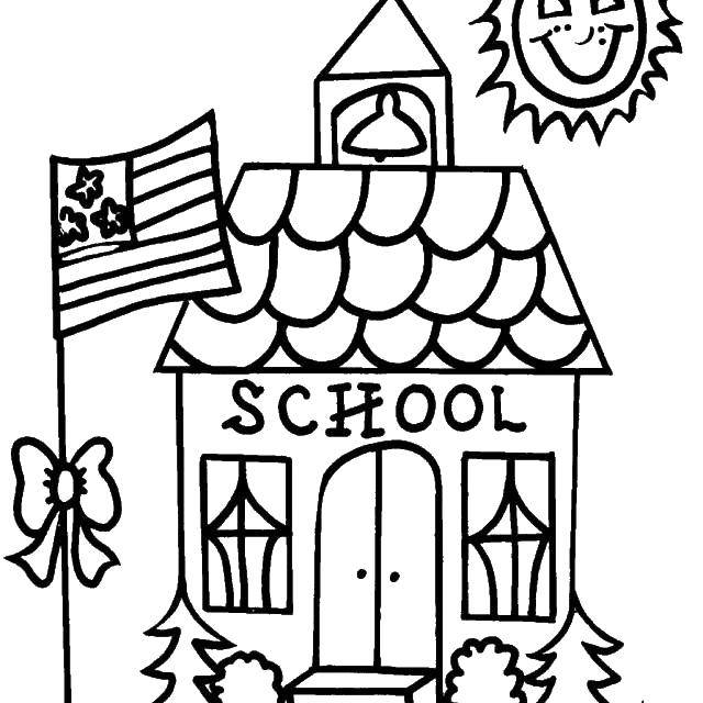 Coloring The school building. Category Coloring house. Tags:  School, building.