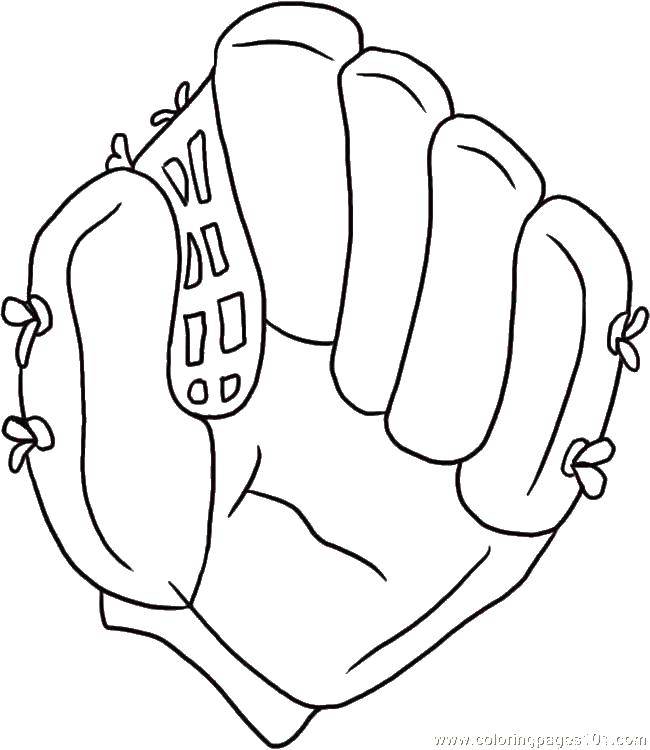 Название: Раскраска Бейсбольная перчатка .. Категория: спорт. Теги: спорт, баскетбол, перчатка.
