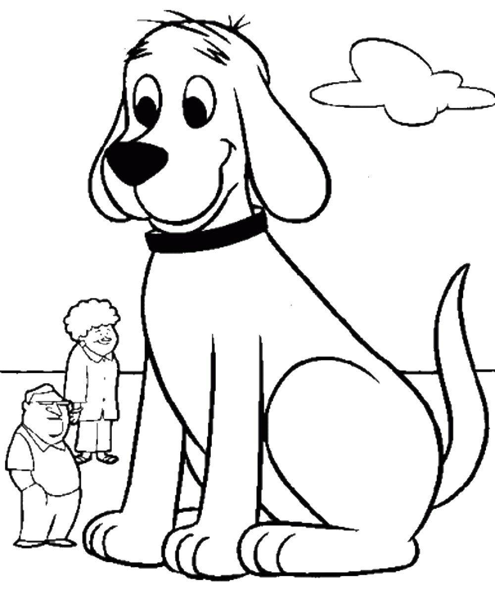 Название: Раскраска Большая собака и люди. Категория: домашние животные. Теги: большая собака и люди, скуби ду.