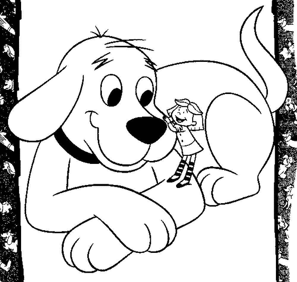 Название: Раскраска Большой пес и маленькая девочка. Категория: домашние животные. Теги: животные, псы, пес, собака.