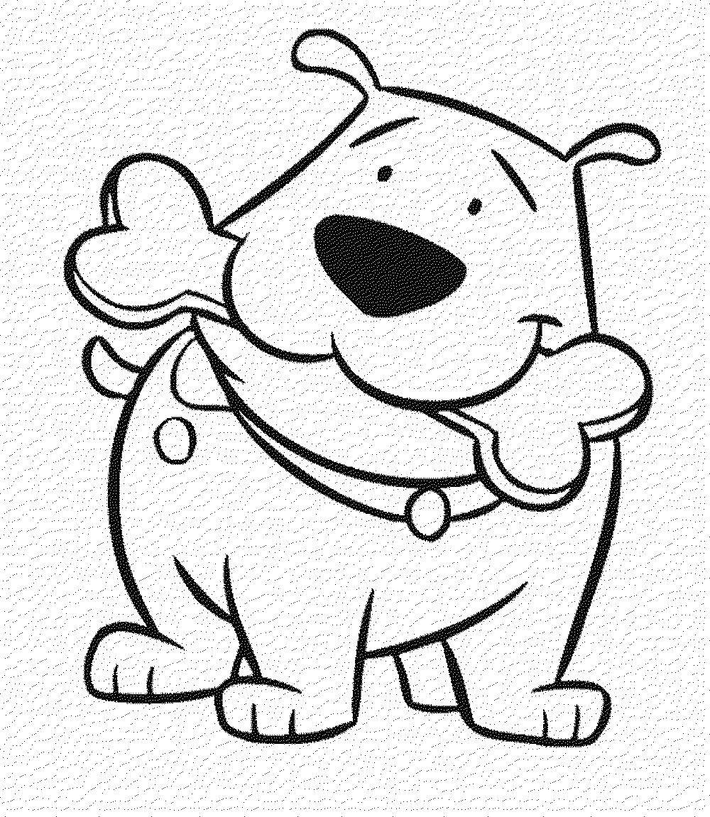 Название: Раскраска Большой песик с костью. Категория: домашние животные. Теги: животные, собака, щенок, пес.