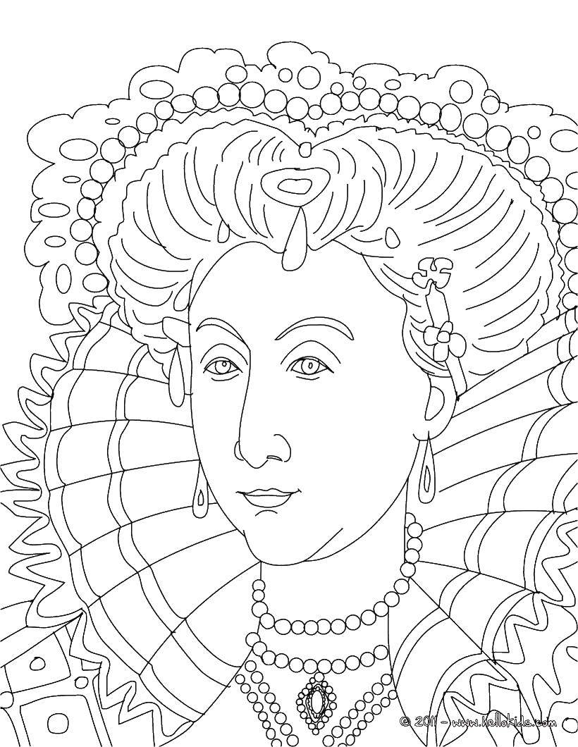Королева Елизавета раскраска