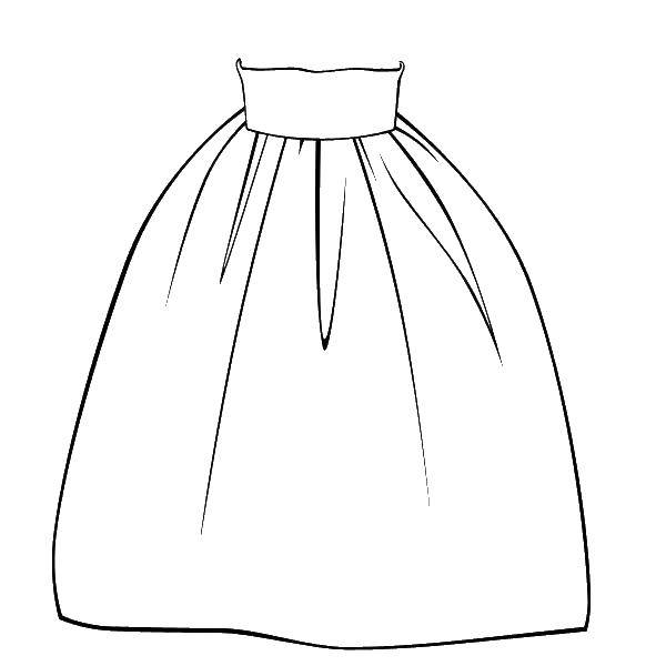 Название: Раскраска Длинная пышная юбка. Категория: юбка. Теги: юбка, одежда.