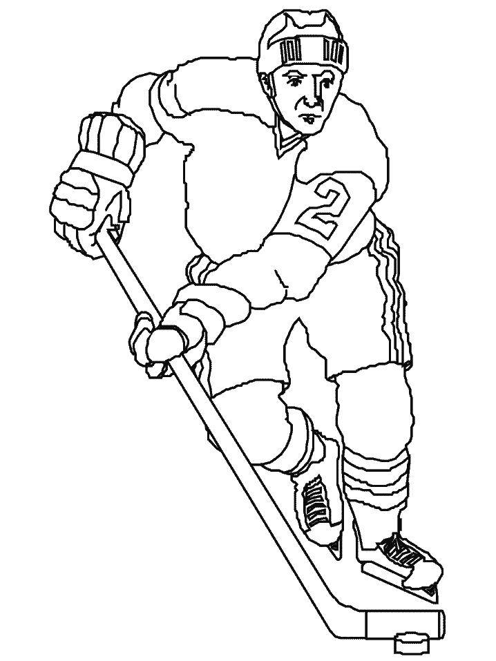 Название: Раскраска Хоккей с шайбой. Категория: Спорт. Теги: хоккей, хоккей с мячем, клюшка.