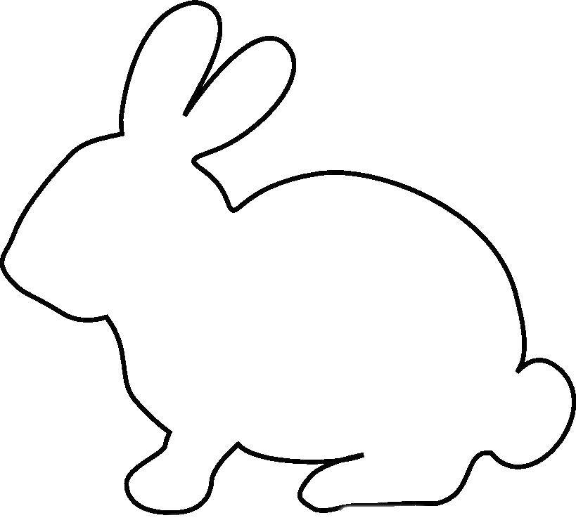 Название: Раскраска Контур кролика. Категория: Контур зайца для вырезания. Теги: контуры, кролики, зайчики.