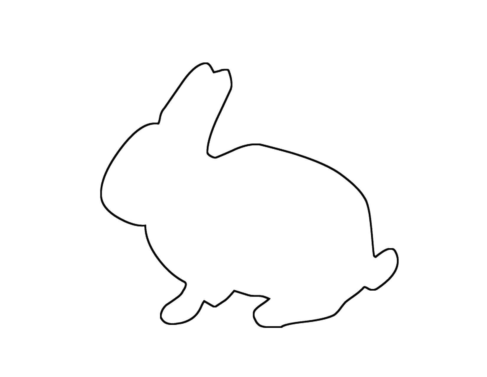 Название: Раскраска Контур зайчонка. Категория: Контур зайца для вырезания. Теги: контуры, зайцы, кролики.