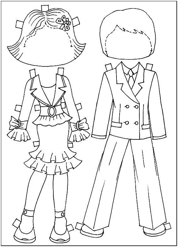 Coloring Dolls and clothing. Category the clothes and the doll. Tags:  dolls, clothes.