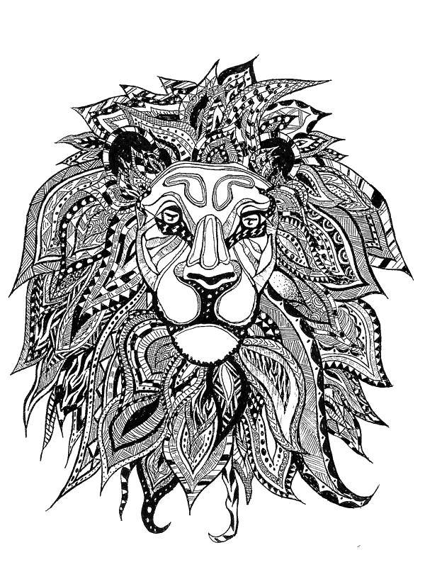 Coloring Leo-stress. Category Bathroom with shower. Tags:  antisress, patterns, lions.