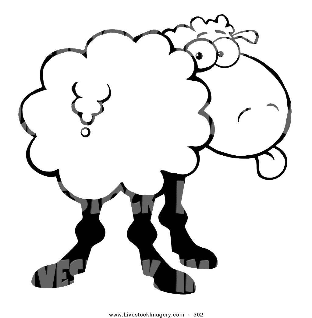 Название: Раскраска Милая овечка. Категория: Контур овечки для вырезания. Теги: животные, овцы, овечки.