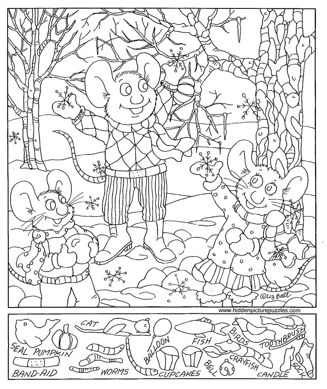 Coloring Mouse. Category Find what is hidden. Tags:  find hidden, objects, click.