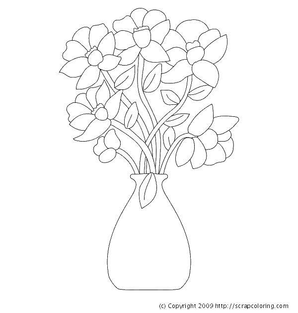 Название: Раскраска Раскрась вазу с цветами. Категория: Ваза. Теги: ваза, цветы, растения, раскраска.