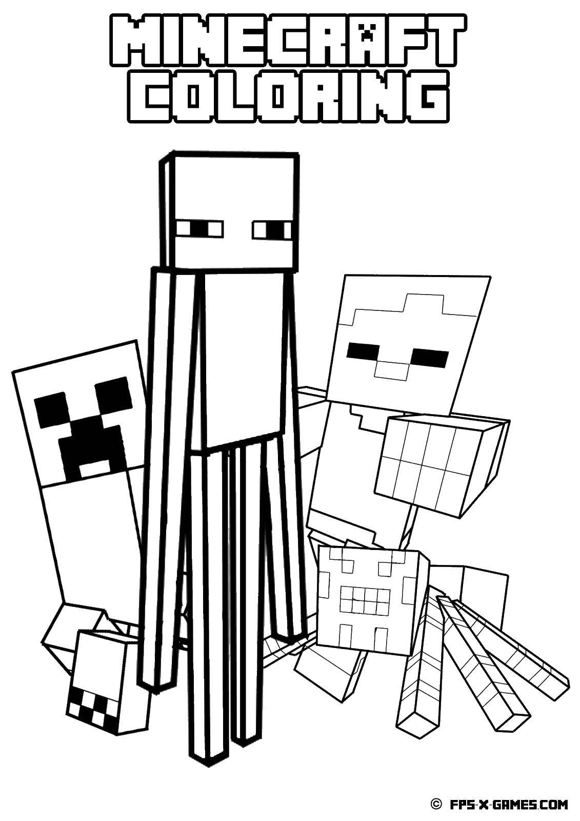 Coloring Coloring minecraft. Category The mainkrafta. Tags:  mincraft, games, coloring pages.