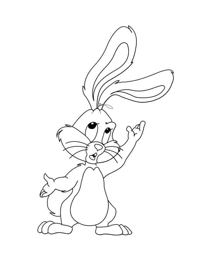 Coloring A picture of a Bunny. Category Pets allowed. Tags:  hare, rabbit.