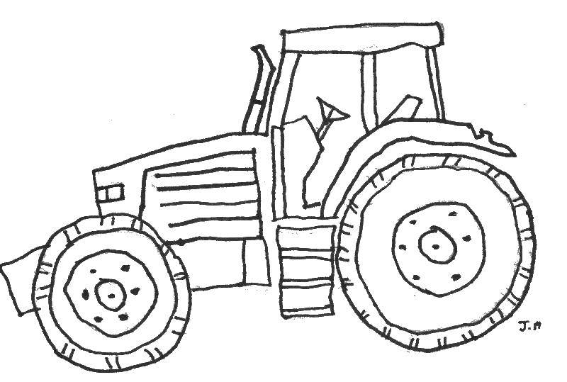 Название: Раскраска Сельский трактор. Категория: трактор. Теги: тракторы, ферма, спецтехника.