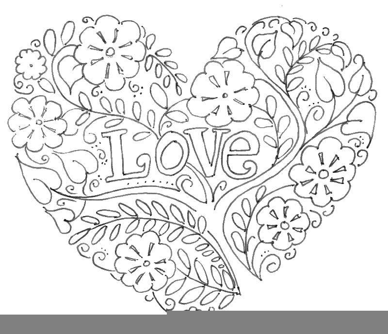 Coloring Heart patterns. Category Valentines day. Tags:  patterns, heart, flowers.