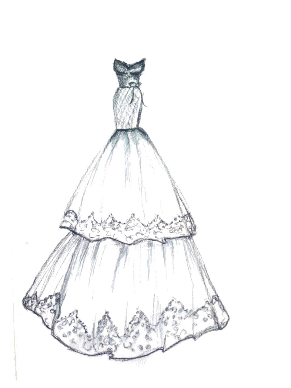 Название: Раскраска Шикарное подиумное платье. Категория: Платья. Теги: платья, одежда.