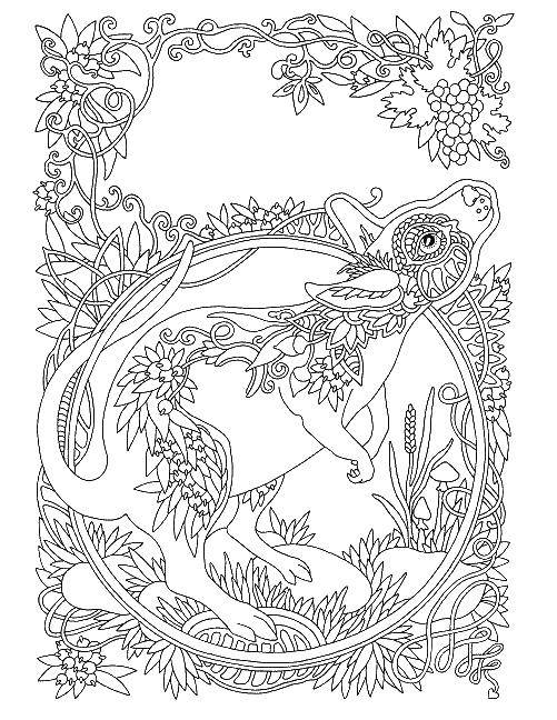 Coloring Patterned kangaroo. Category patterns. Tags:  Patterns, animals.