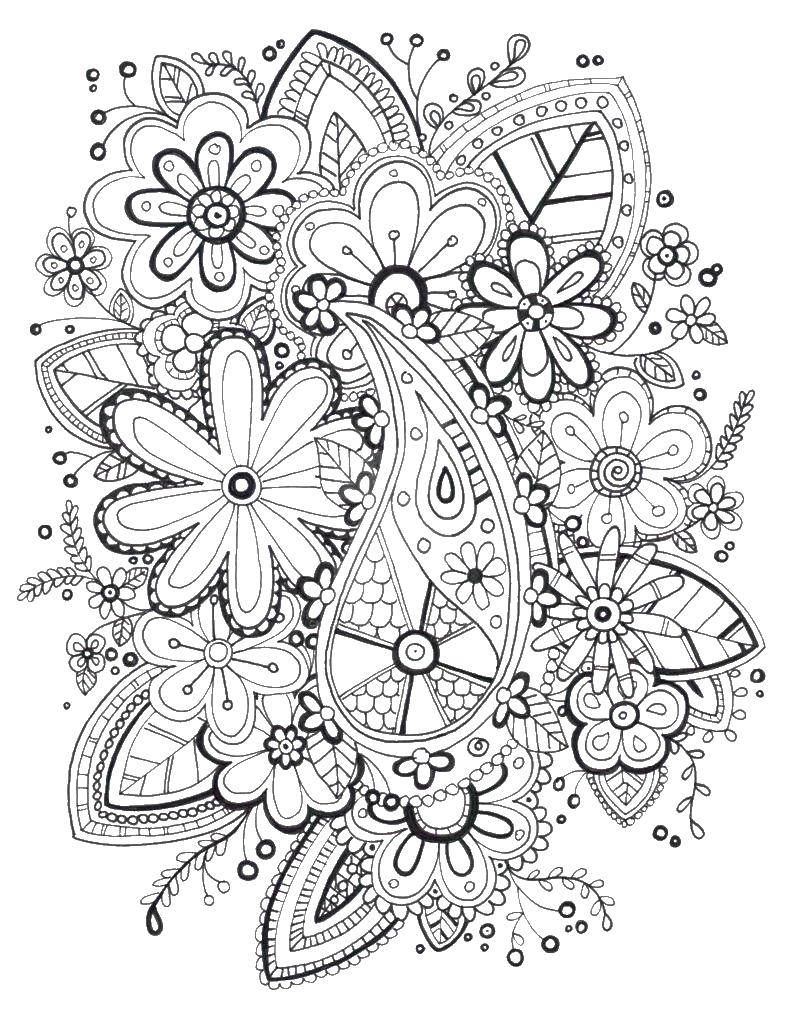 Coloring Colors. Category pattern . Tags:  flowers, pattern of flowers.